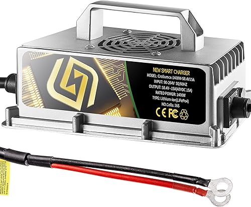 58.4Volt 15Amp 48V15A Baterías de litio LiFePO4 16s 51.2V Salida CC nominal 48V 51.2V Cargador de batería de litio