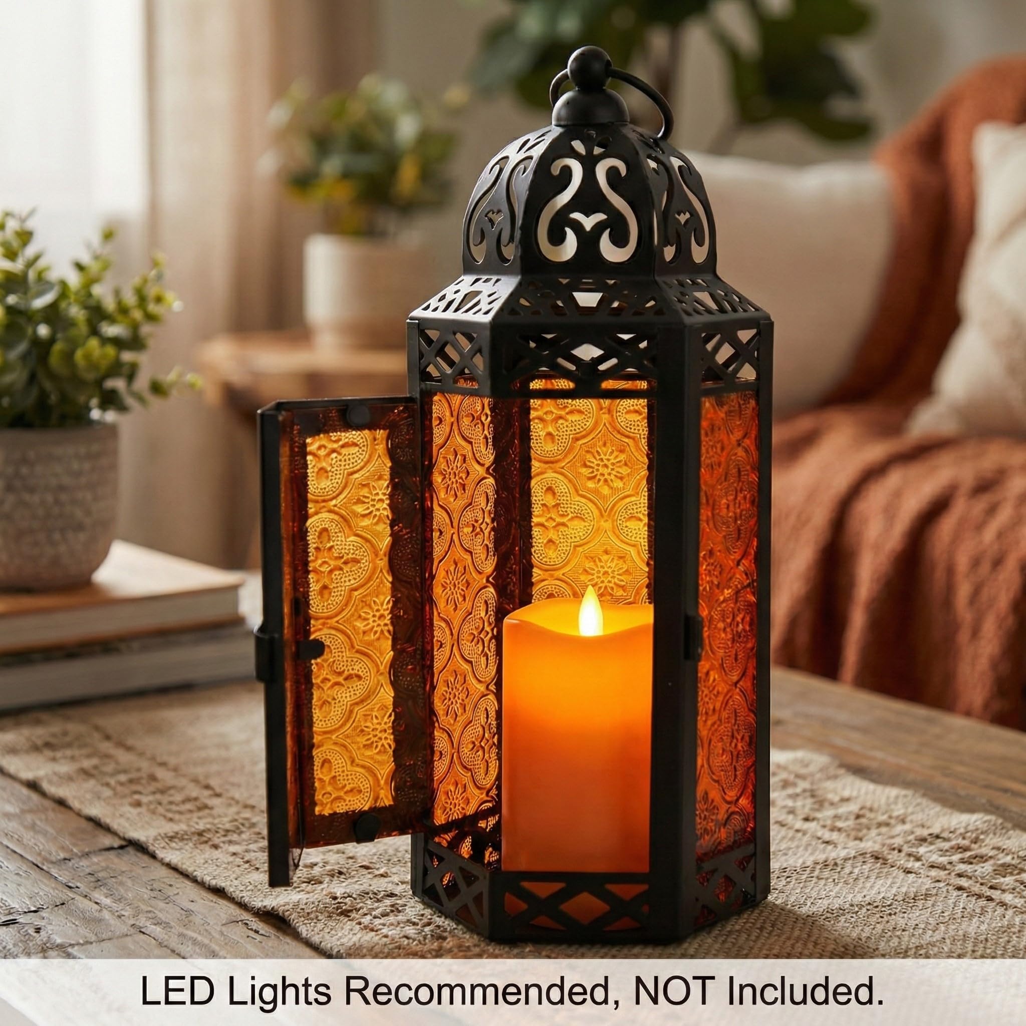 Lanterne in stile marocchino, metallo, Orange, medium
