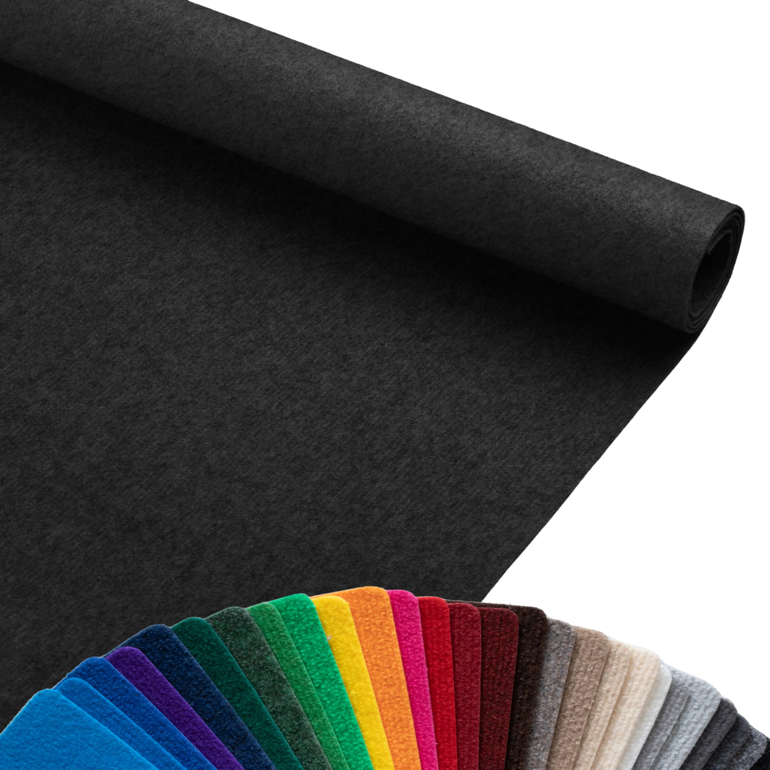Primaflor Tapis de Mariage Dublin - Anthracite, 1,00m x 1,00m, Tapis D'événement, Cérémonie, Fête, Gala et Autres | Résistance au feu B1 | Tapis au Mètre