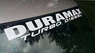 Duramax Windshield Decal Turbo Diesel Banner Sticker 4.5" x 40" Any Color: (Gloss White, 4.5" x 40")