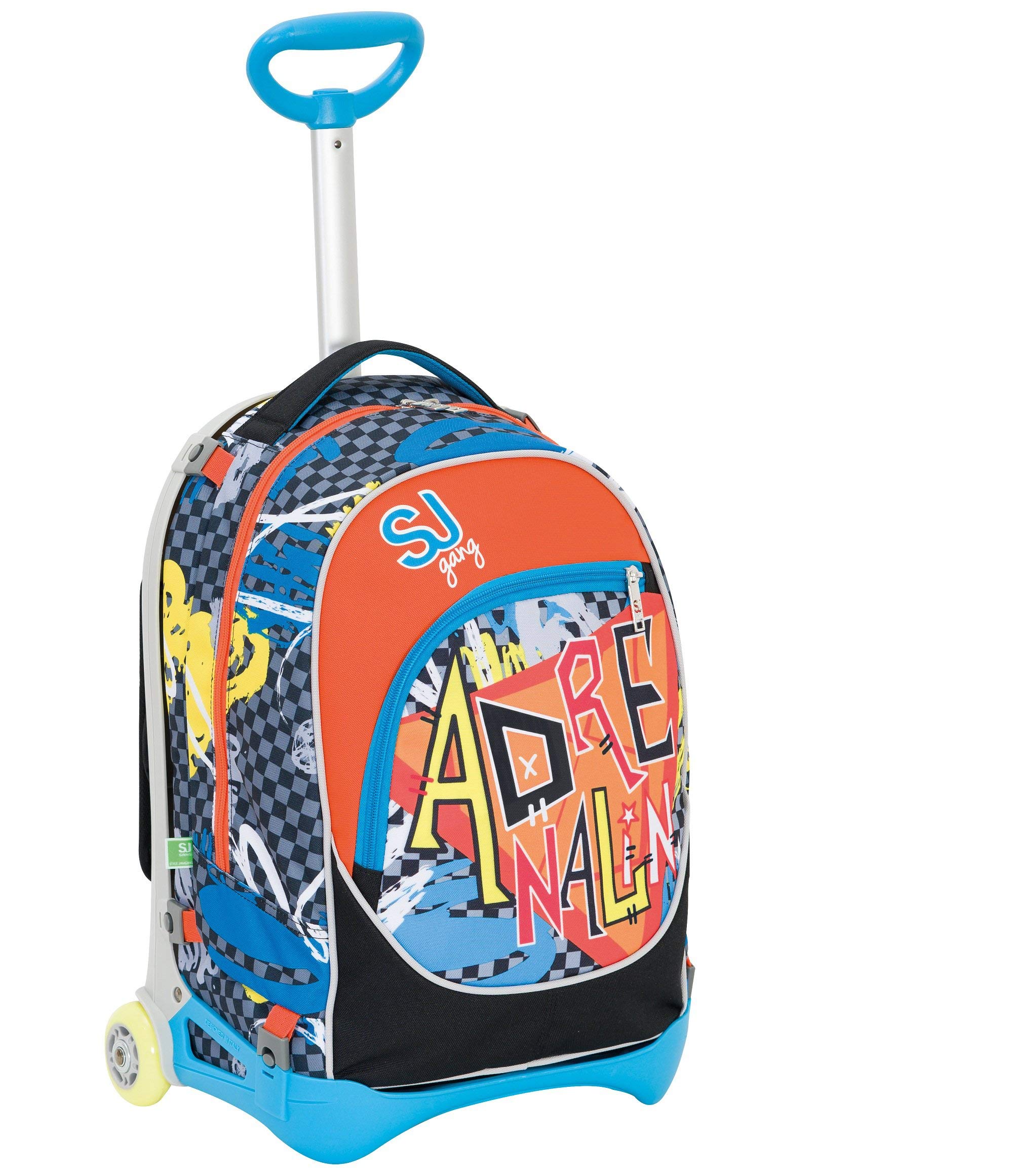 TROLLEY JACK JUNIOR - SJ BOY - Blu Arancio - 28 LT SGANCIABILE e LAVABILE - Scuola e viaggio