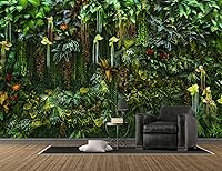 Vista 18 de Papel tapiz tropical de hojas de plátano verde, murales de plantas para dormitorio y sala de estar (no es autoadhesivo)