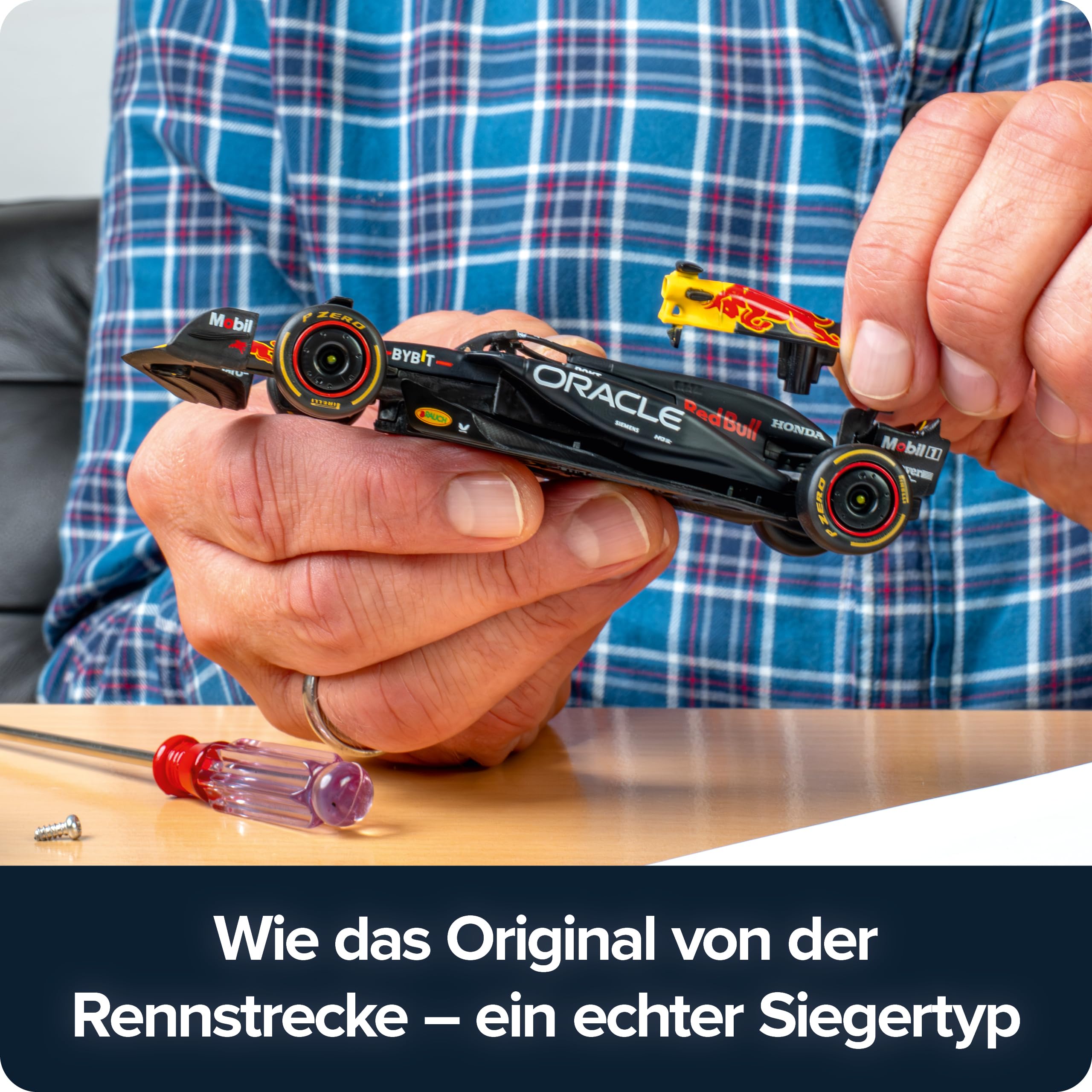 FRANZIS 67245 - Oracle Red Bull Racing Adventskalender 2025 - Modellbausatz im Maßstab 1:43, inkl. Soundmodul und 52-seitigem Begleitbuch