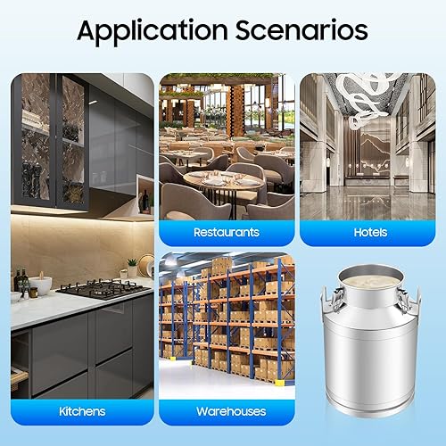 Miniatura 7 de Lata de leche de 13.25 galones50 L, jarra de leche de acero inoxidable 304 con mango grueso y tapa sellada, cubo de vino resistente, recipientes de