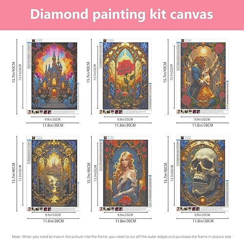 Miniatura 3 de YXFEIR Kits de arte de diamantes para adultos, kits de pintura de diamante 5D para principiantes, paquete de 6, pintura de taladro completo con