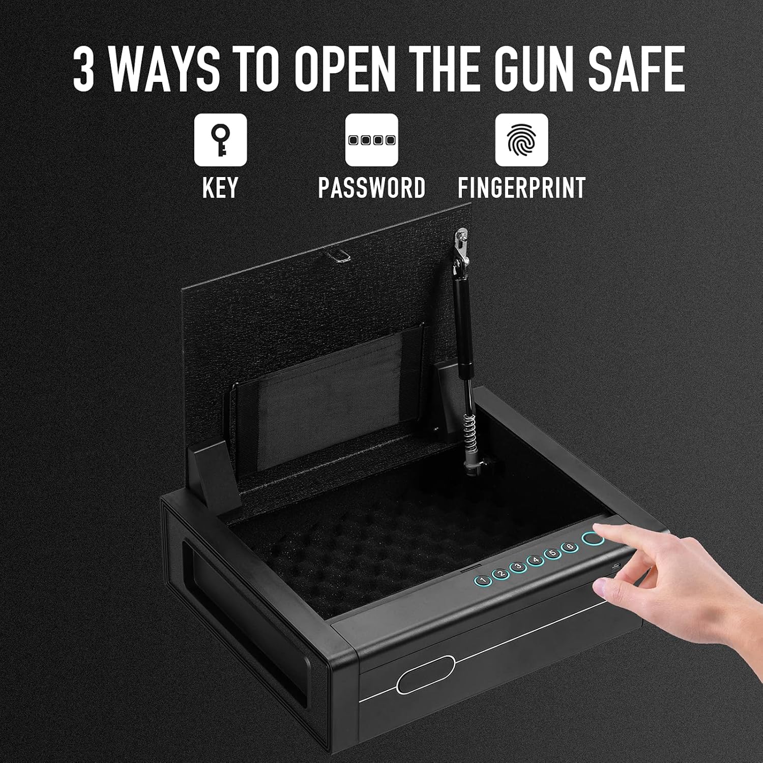 Buy Tenamic Biometric Gun Safes for 2 Pistols, Quick Access Gun Lock Box with Fingerprint