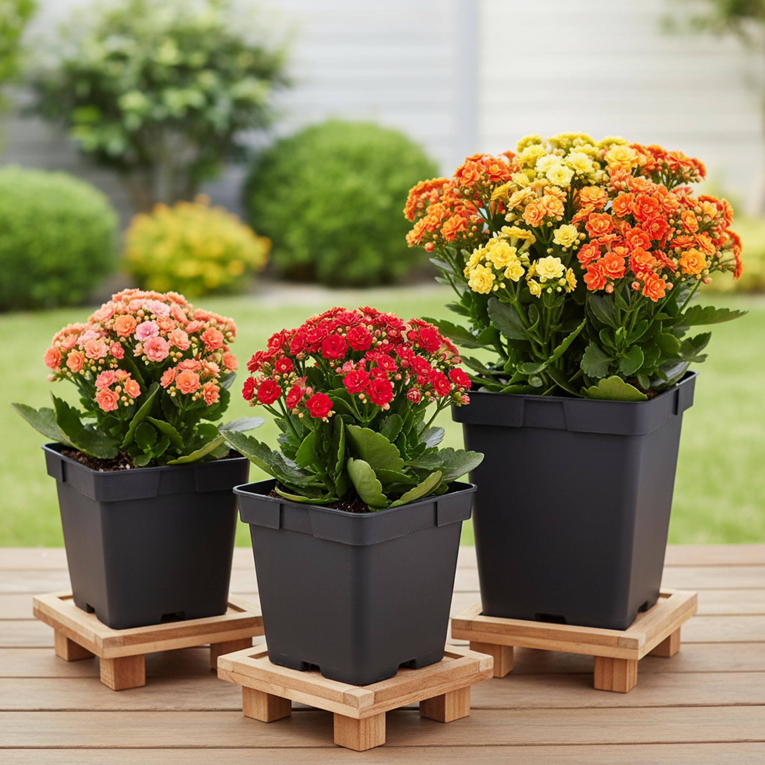 Garronda Pot de Fleur Carré en Plastique 18 × H 18 cm (4L) Lot 50 Godets Semis Pots de Pépinière avec Drainage Résistants Intempéries pour Culture Plantes Jardin Serre Intérieur Extérieur GD-0199
