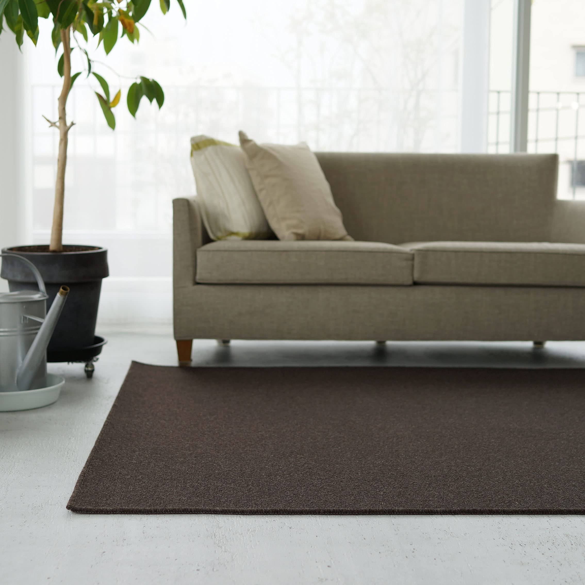 Amazon｜スミノエ(Suminoe) ラグ ブラウン 200×200cm 防炎 ウール
