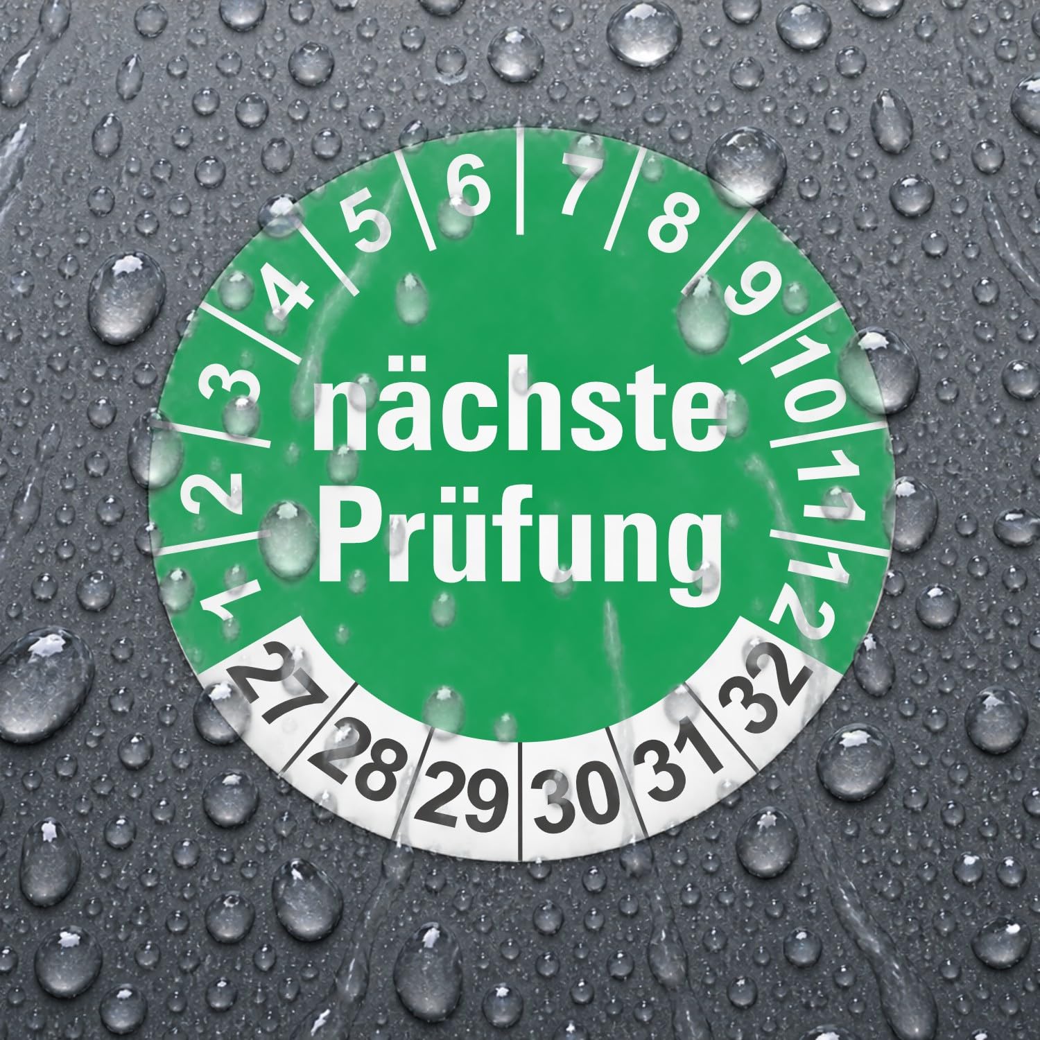 Hochwertige Prüfetiketten NÄCHSTE PRÜFUNG Ø 20mm - Selbstklebende PVC-Folie - Wartungsetiketten für Prüfung - Prüfplakette für Prüfungsnachweis (1000 Stück)