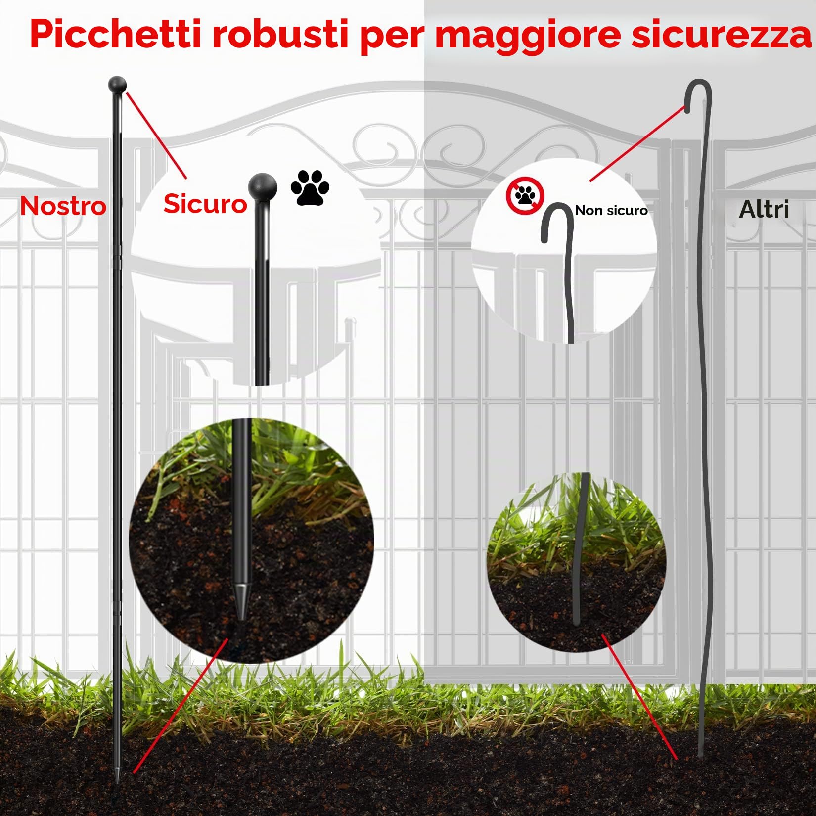 BingoPaw Recinto per Cani 8 Pannelli: Forte Metallo Rete Recinto per Cuccioli da Esterno Interno Recinzione Modulare per cani Animali da Casa Giardino Campeggio