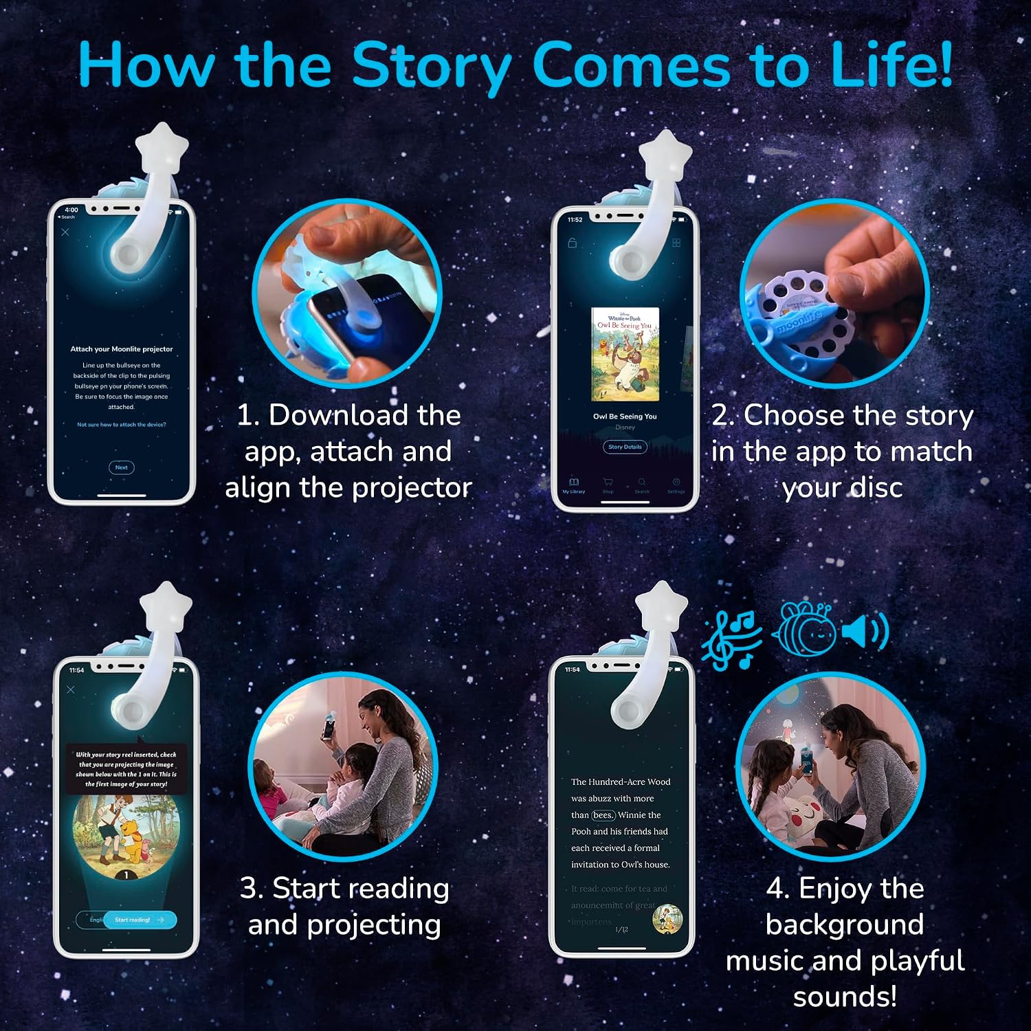 Moonlite Storytime Single Story Disc, Encanto | Learning Gift for Kids Ages 1 Year & Up, Storybook Art Projection with Sound Effects & Music (Projector Sold Separately)