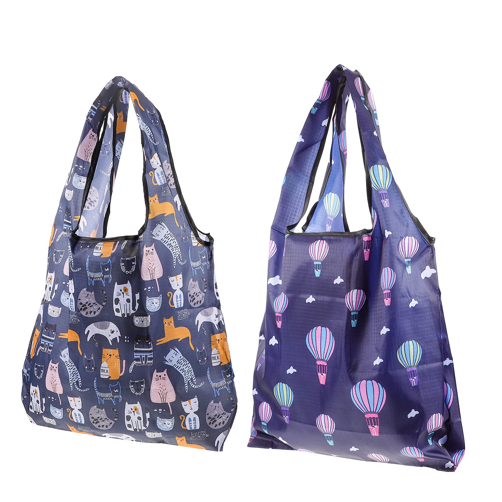 DOITOOL 2pcs Large Capacity Reusable Grocery Shopping Bags Heavy Duty Fruit Vegetable Storage Bags for Kitchen Travel ( Dark Blue )