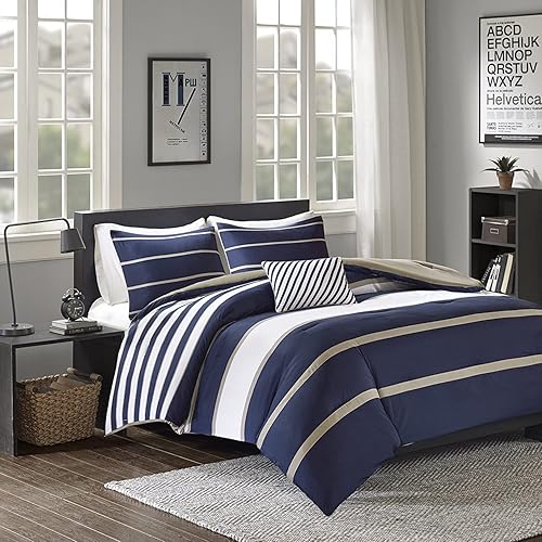 Comfort Spaces Juego de edredón casual de diseño deportivo, color vibrante, estilo de vida activo para niños, decoración de dormitorio para niños,