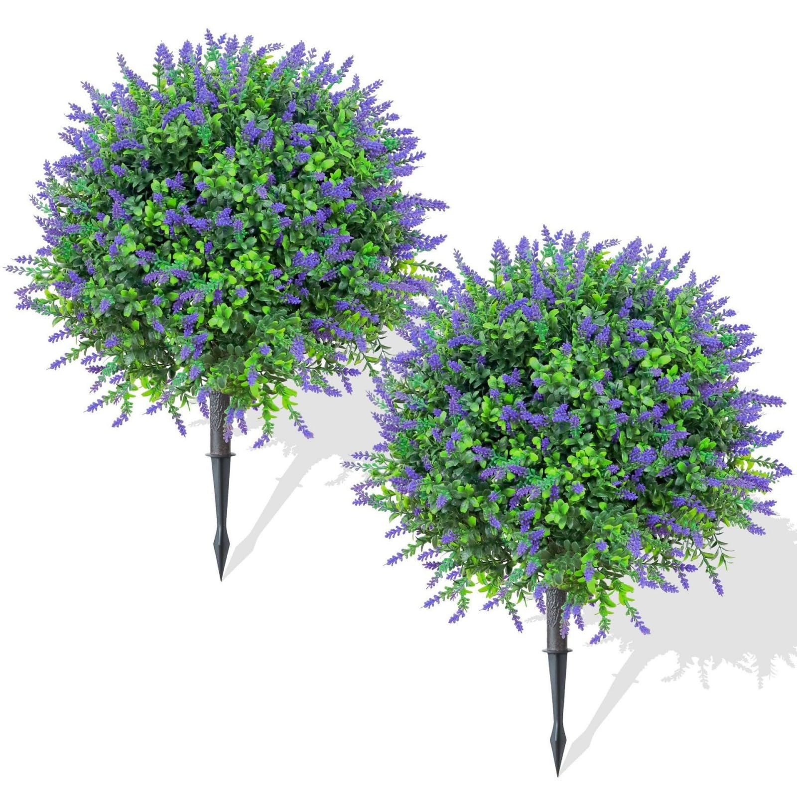 Carotoe Purple Piece Realistic Faux Lavender Bushes With Modifiable Stakes Impermeable Deck For Entrance Platforms Commercial Spaces Immune Faux Lavender Bushes