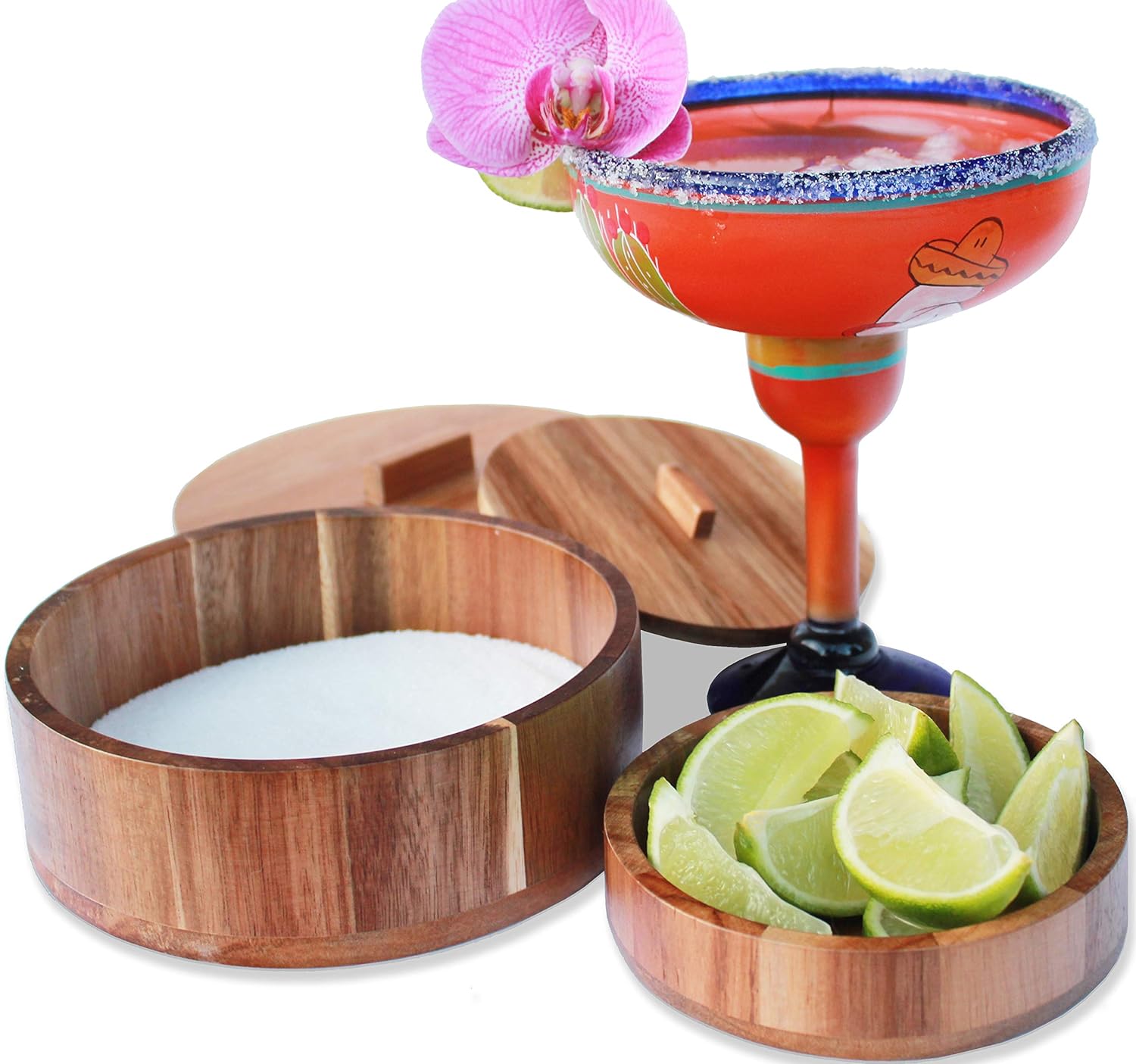 Buy Margarita Salt Rimmer Salt Box Wooden Salt Holder with Lid I