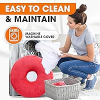 Vista 7 de Cheer Collection Almohada de dona para recuperación de piercings de oreja, almohada de lujo de microfibra para dormir de lado, para dormir