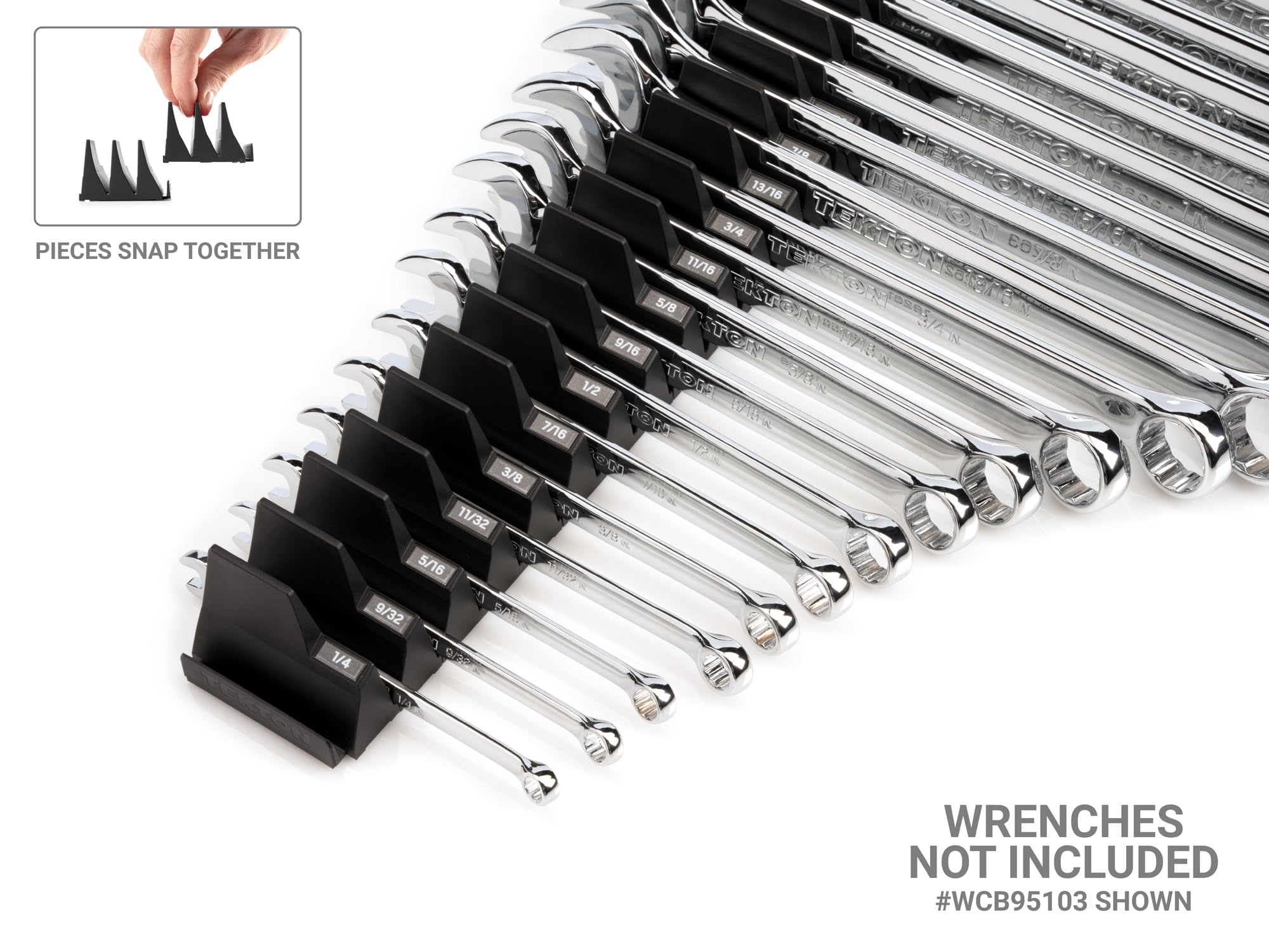 TEKTON OTM92140 Modulares Organizer-Set mit Schlitzen für 40 Werkzeuge, Schwarz