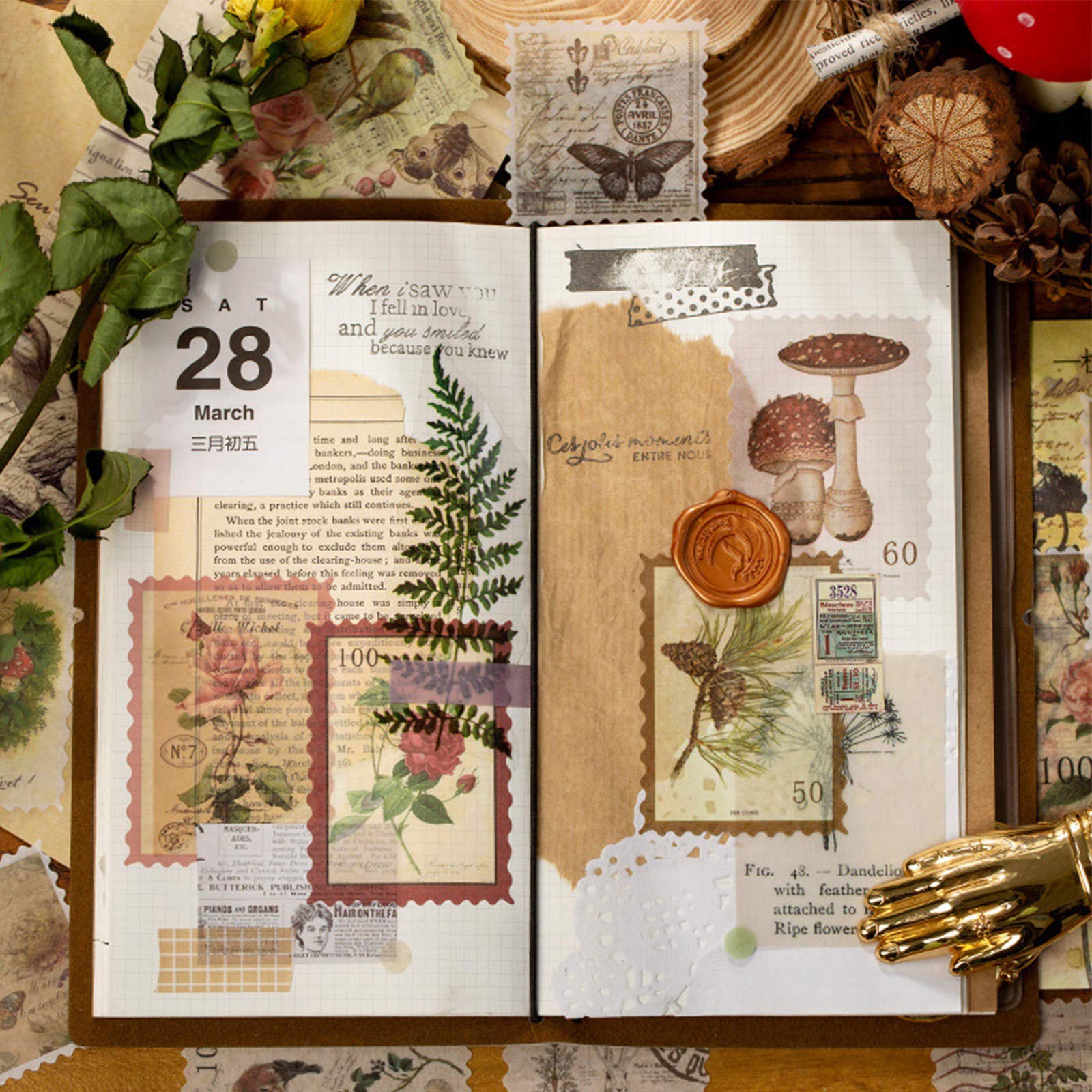 Ptyism 240 Pièces/12 Feuilles D'autocollants Pour Scrapbooking, Autocollants Pour Journal Intime, Scrapbooking, Accessoires De Journal, Etc