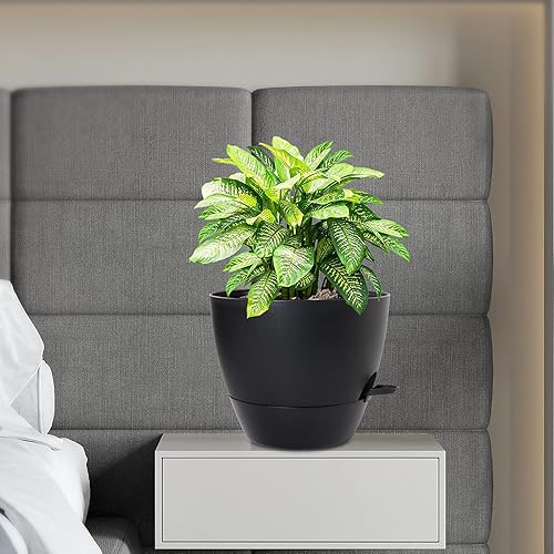 Miniatura 7 de Macetas grandes de 12 pulgadas con riego automático, macetas para plantas con múltiples agujeros de drenaje de malla para plantas de jardín y flores