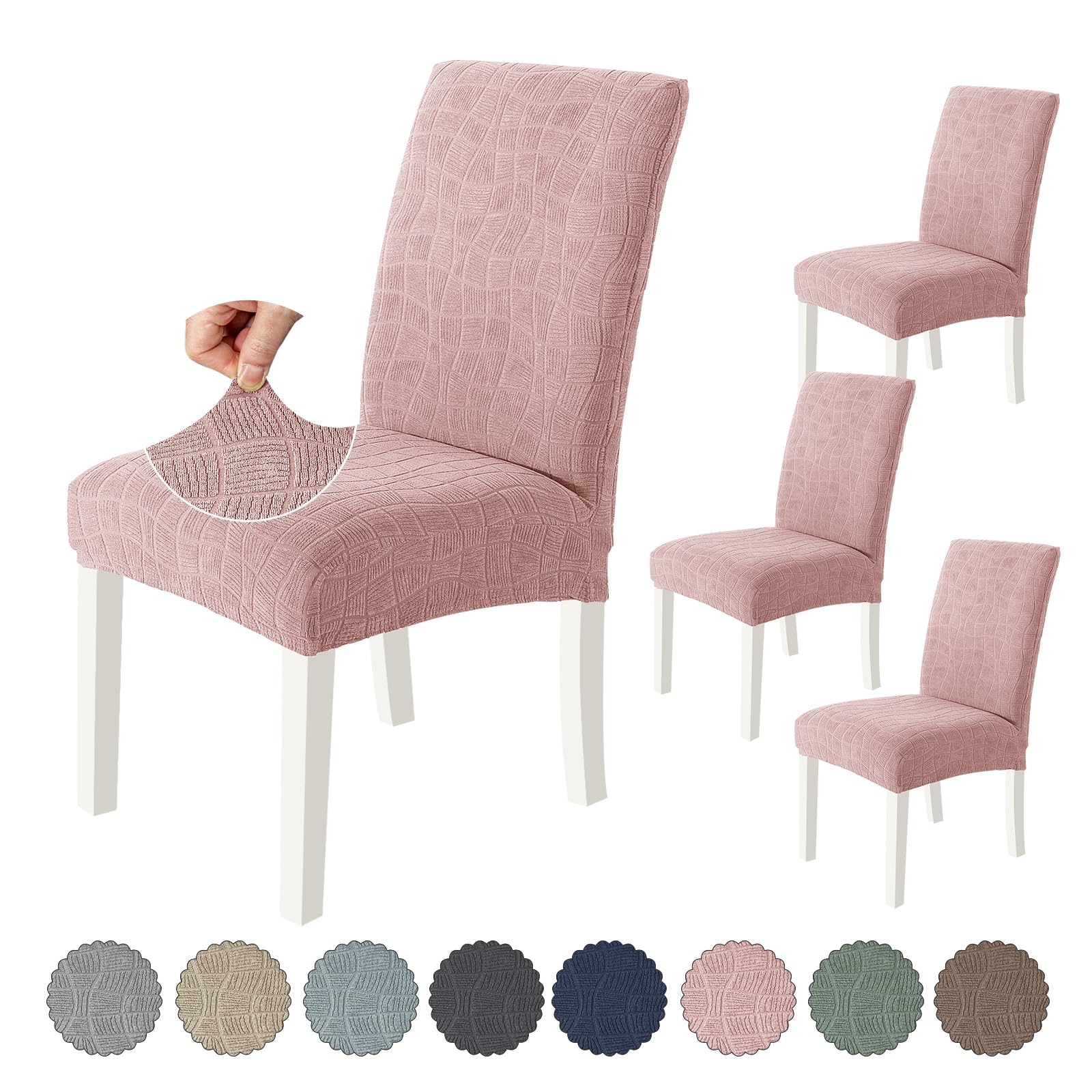 BLLMTEAR Coprisgabello da Bar 1/2 Pezzi con Schienale Curvo - Copertura Rimovibile per Sgabelli Girevoli con Braccioli, Lavabile in Lavatrice(8,4pcs