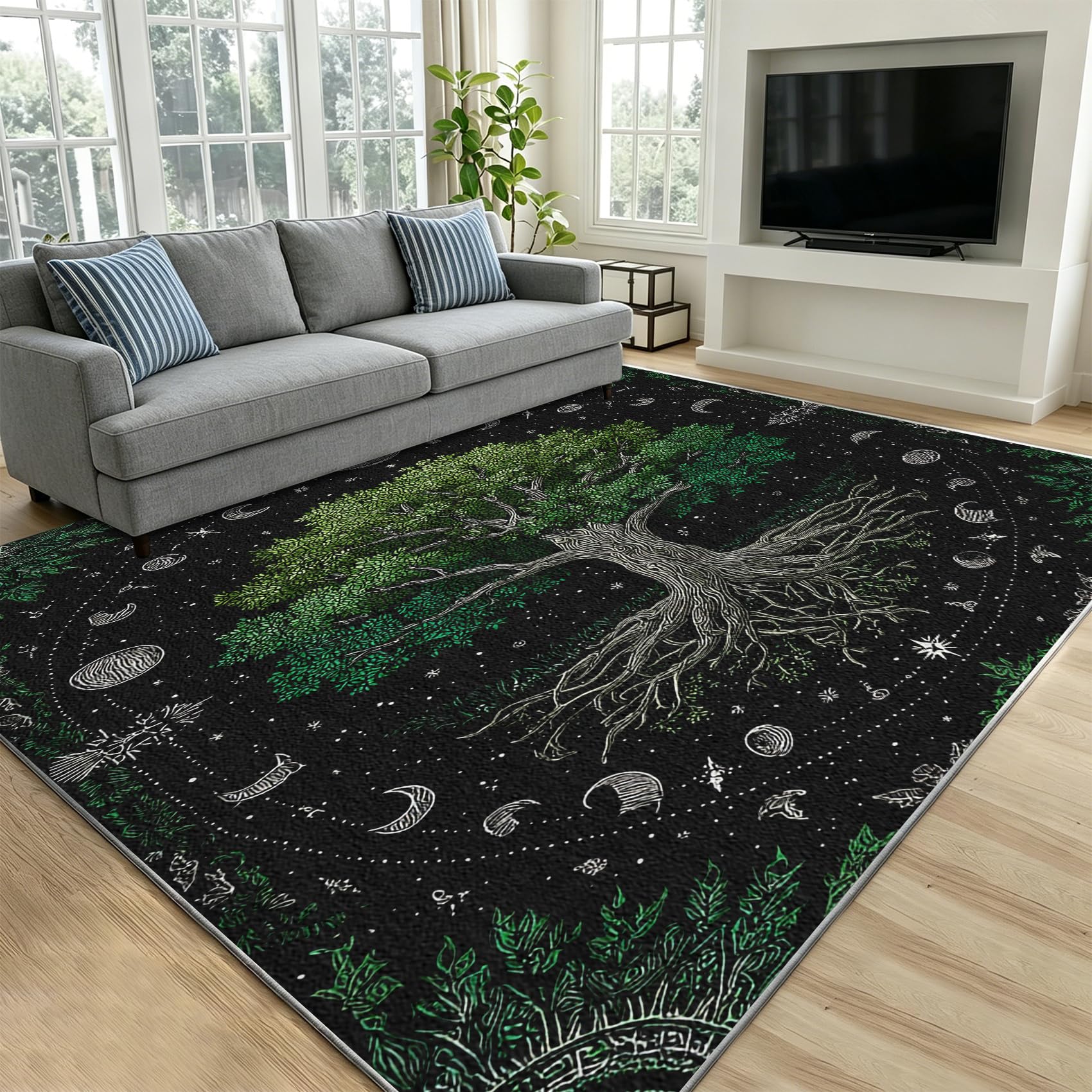 Générique Tapis Salon 120x160 Motif Arbre de Vie Tapis Chambre