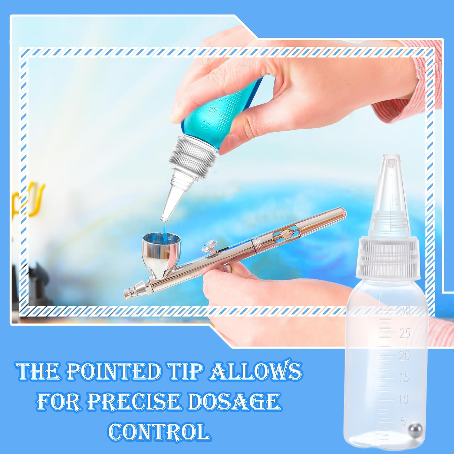 36 Set 30ml Plastic Paint Bottle Bulk with Funnel Empty Airbrush Bottles with Scale and Ball Jar Bottle Mixer Small Resealable Bottles for Home Paints Factory Laboratory Pigment