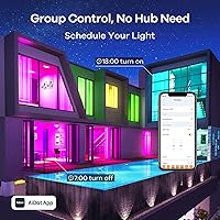 Vista 7 de Linkind Bombillas inteligentes WiFi, bombilla de luz Alexa que funciona con Alexa, Google Home, bombilla RGBTW de cambio de color de 16 millones