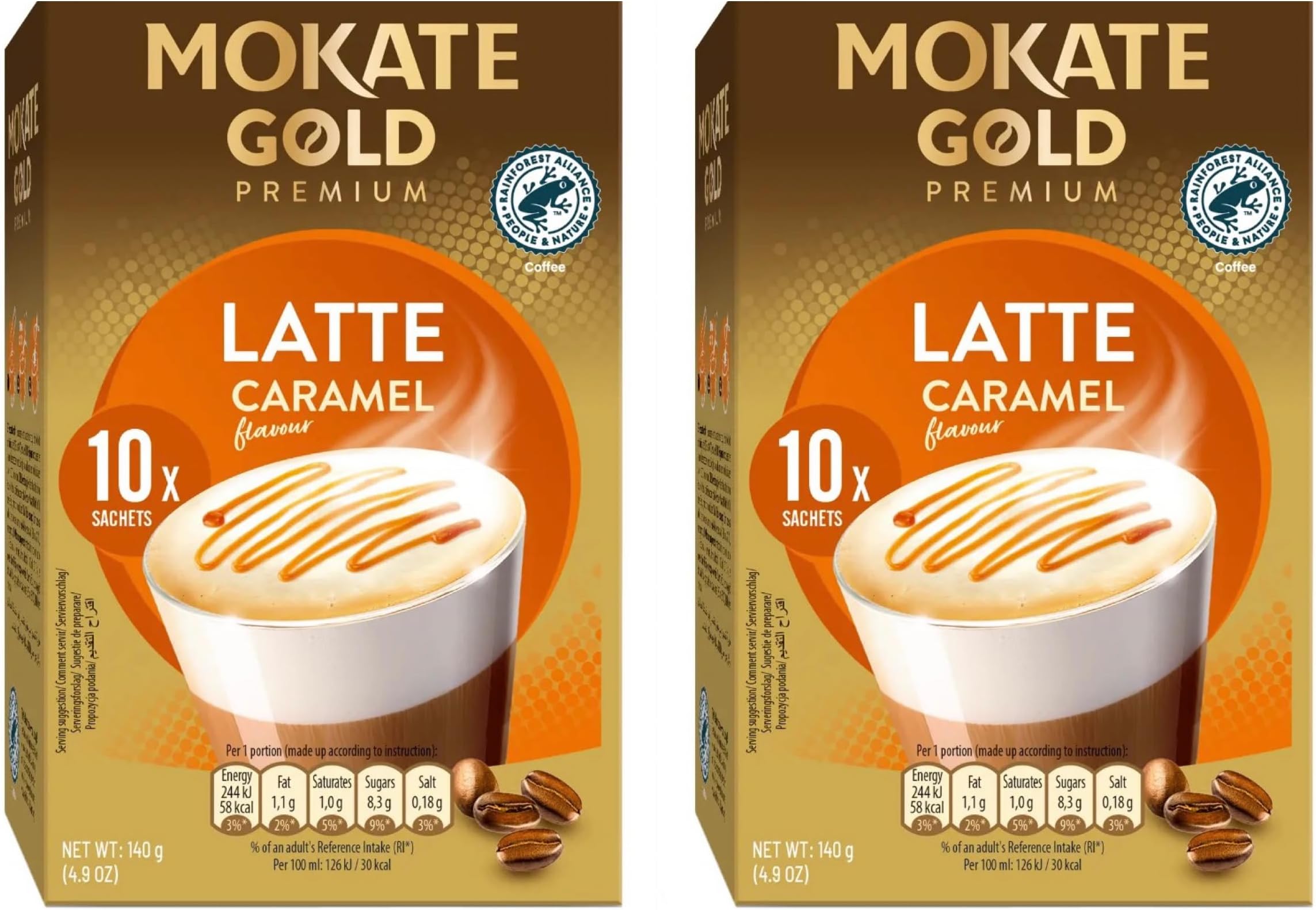 Gold Premium Latte Caramel Flavour with Caramel in Powder *2x boxes 10x sachets*