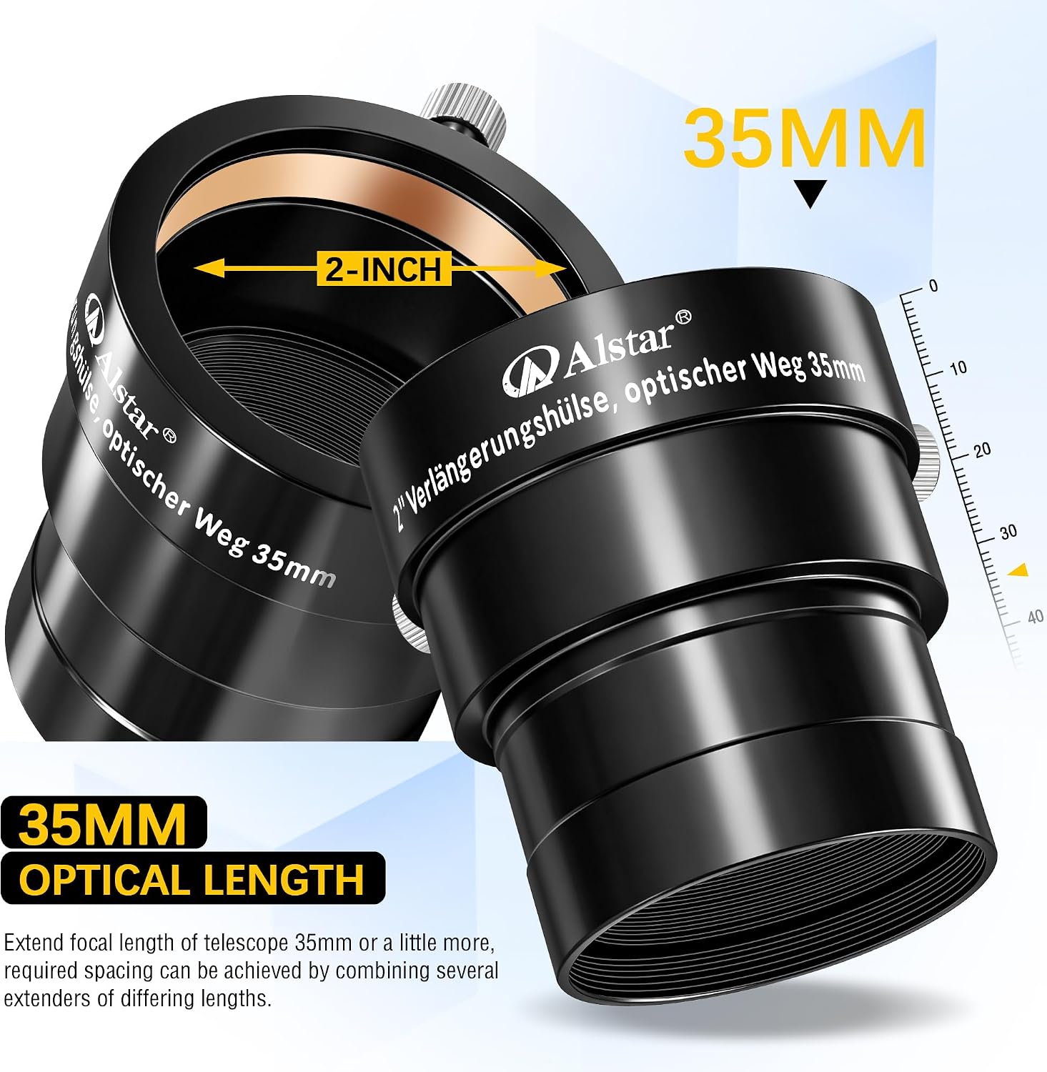 Alstar Telescope Extension Tube 2" Eyepiece Extension Optical Length 35mm
