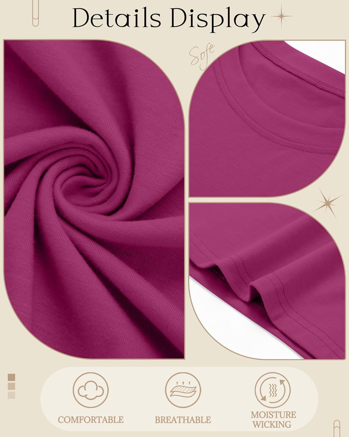 Ficerd 3 Pack Maternity Shirts Cotton Half Sleeve Side Ruched Tops Crew Neck Tunic Tees Summer Casual Pregnancy Clothes - Image 6