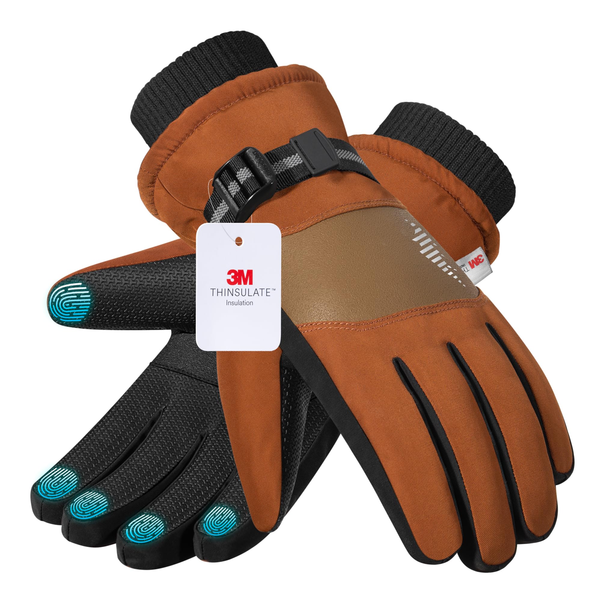rivmount Winter Waterproof Ski Snow Warm Gloves for Women Men, Windproof Cold Weather Thermal with Touchscreen Fingers, for Running Driving Cycling Hiking Biking Outdoor Sports Daily Work