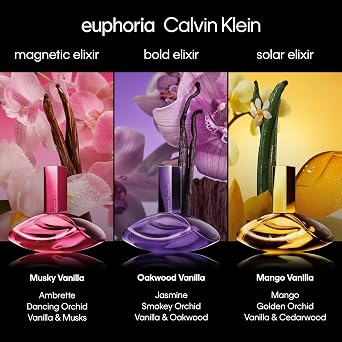 Calvin Klein Euphoria Elixir Eau de Parfum Trio Gift Set worn by Rosalia Womens Perfume Includes Bold, Magnetic, and Solar