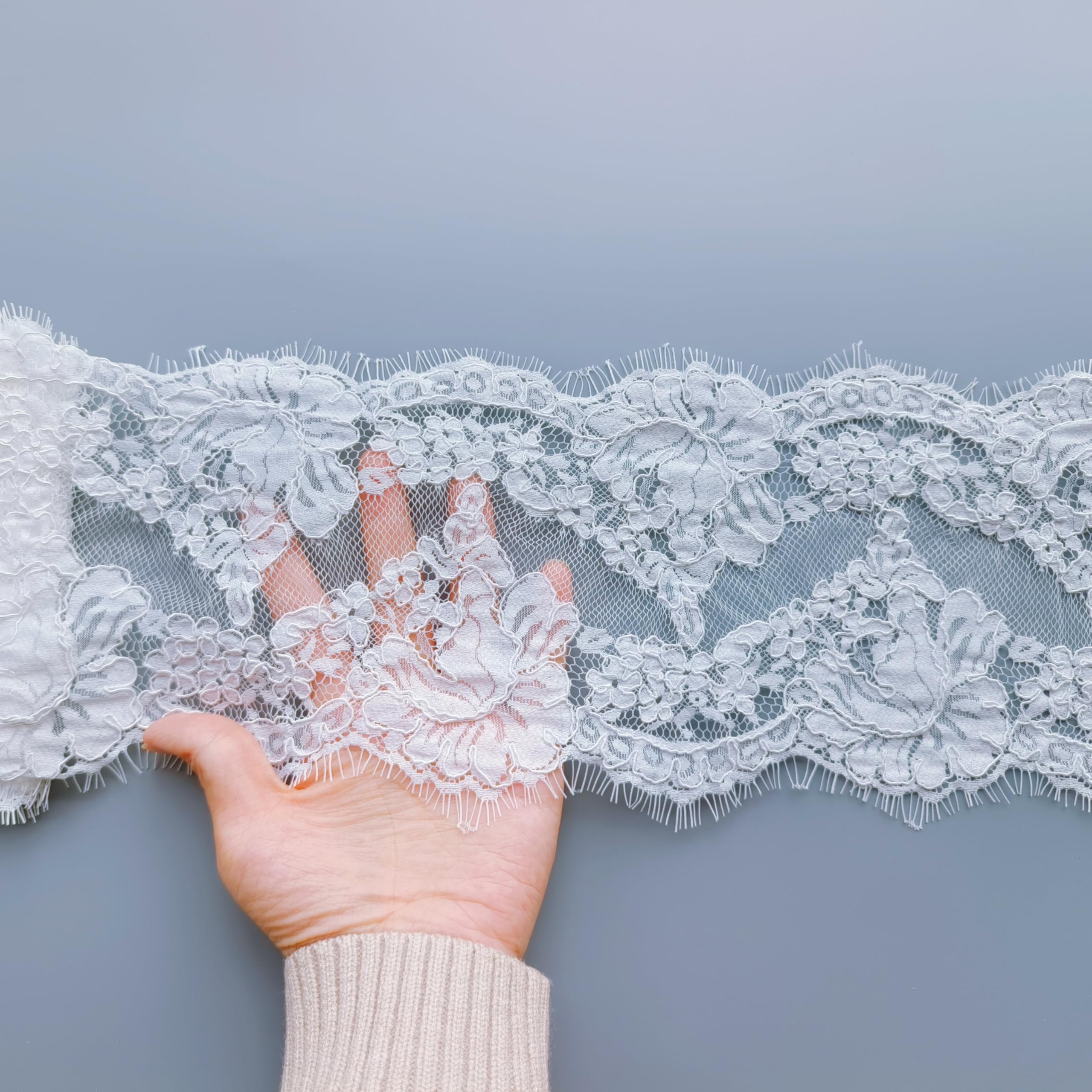 Bridal Wedding Veil Lace Trim,Chantilly French Cording Lace Trim