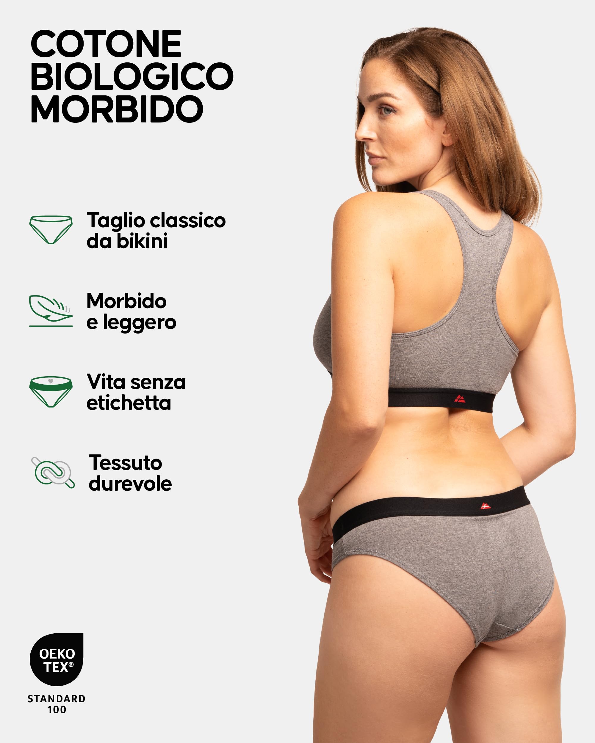DANISH ENDURANCE Reggiseno e Slip in Cotone Biologico, Intimo Donna Comodo e Morbido, 1, 3 o 6 Paia…