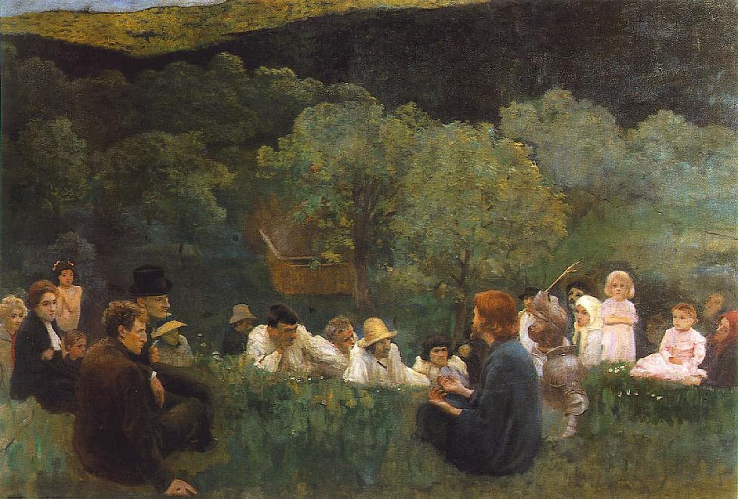 SERENDIPITP Vintage Wall Art Canvas Nordic Poster Canvas Print Picture Sermon on the Mountain by Károly Ferenczy Wall Art Poster for Home Decor 60x90cm
