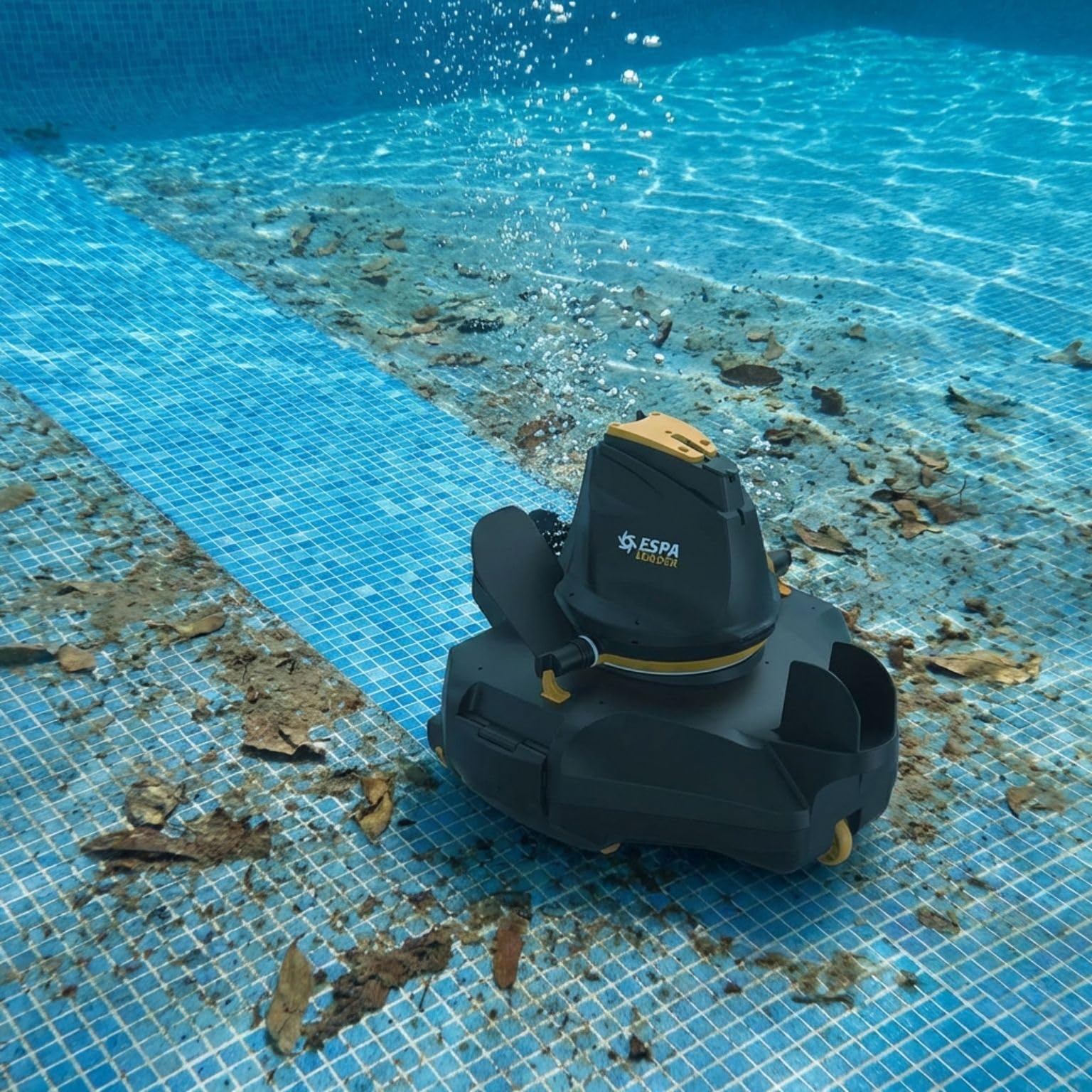 ESPA LEADER Robot Limpiafondos Automático Cyclone 100 para Piscinas | Limpieza de Fondos hasta 20 m², Caudal máximo 60 l/min, Autonomía 45 minutos, Sistema Stop & Go, Sensor de agua