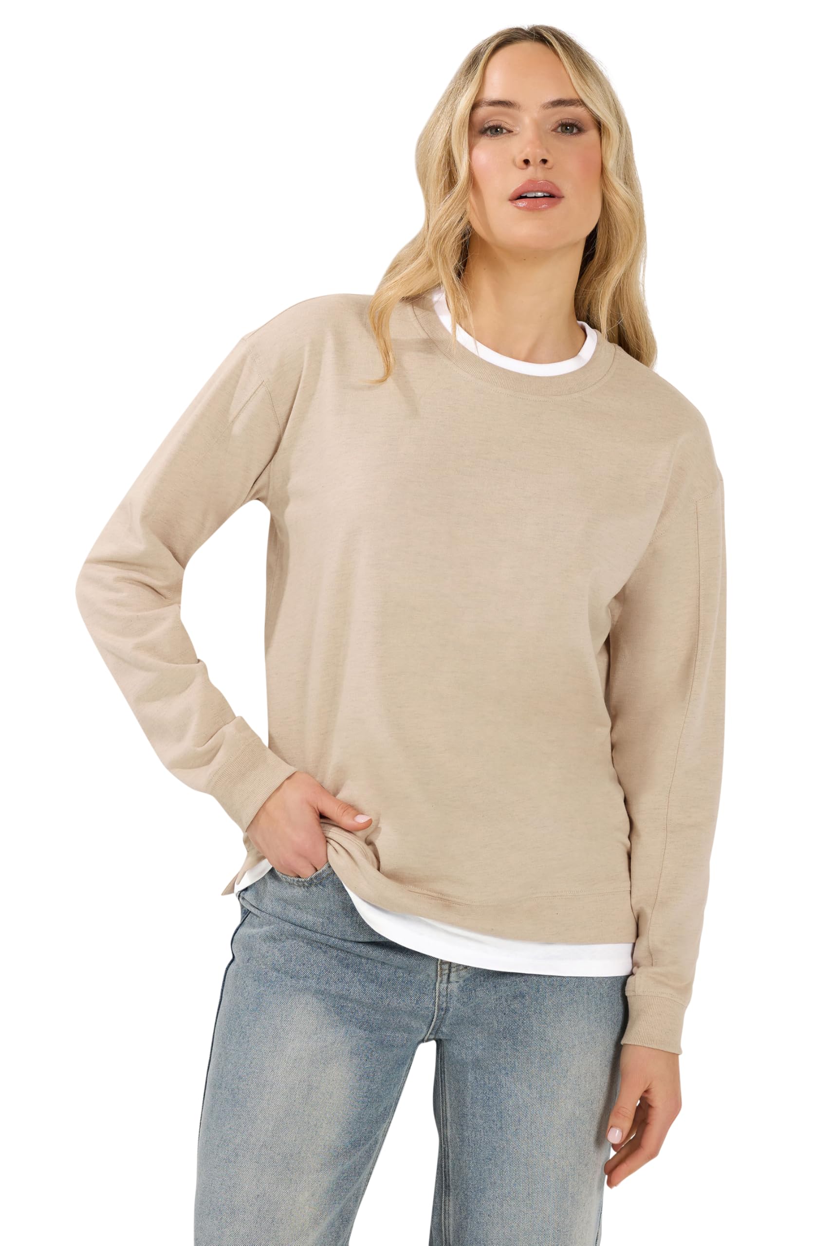 Long Tall Sally Women's Natural Tall Layered Top In Size 18
