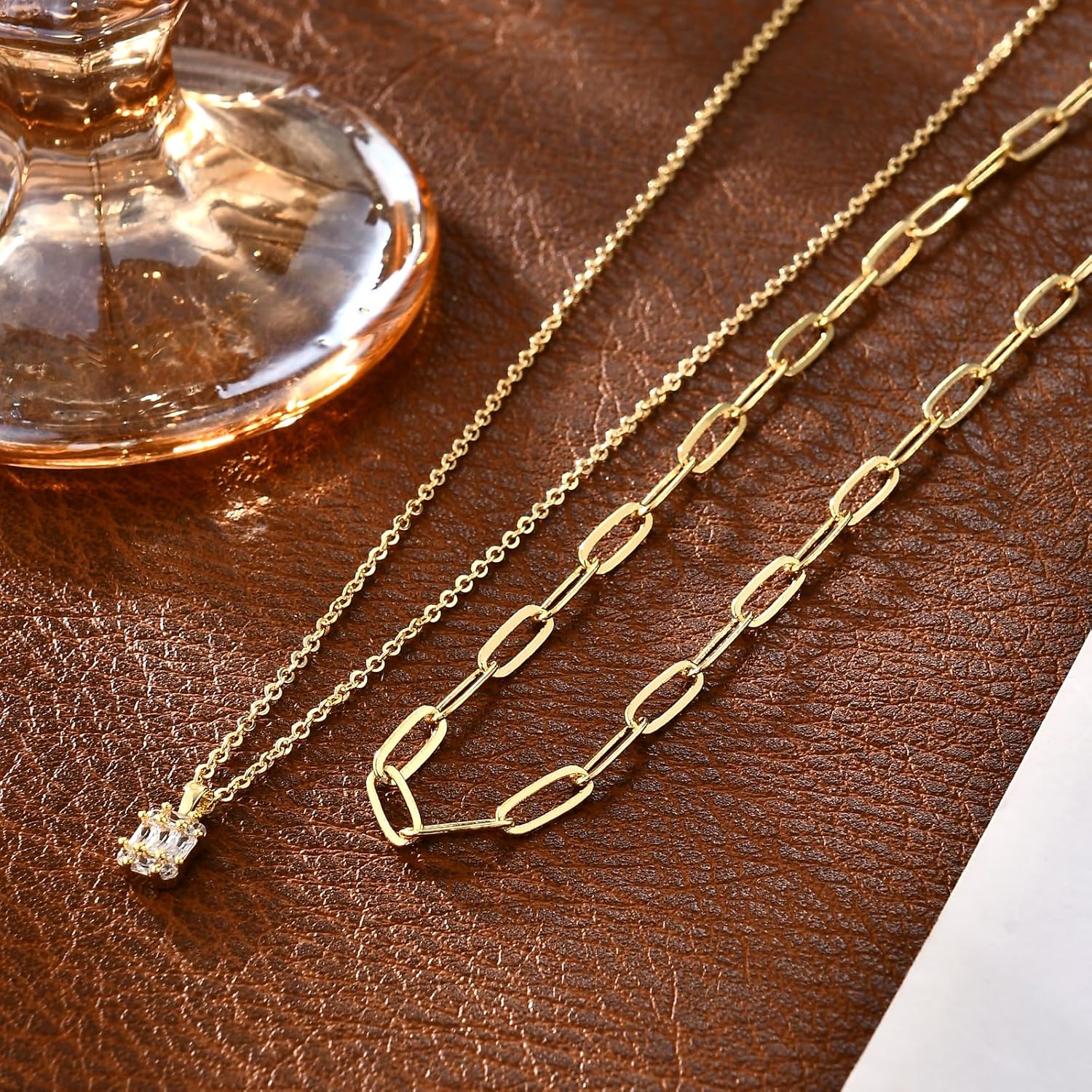 Gold Layered Necklaces for Women, 14K Gold Plated Dainty Necklace Set with Paperclip, Adjustable Trendy Gold Jewelry Stackable Gift - Image 5