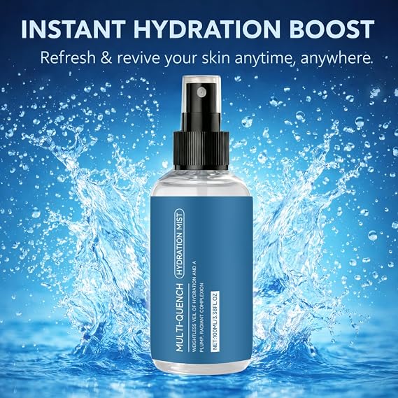 Hydrating Face Mist Spray, Facial Hydration Spray with Niacinamide & Aloe, Moisturising Face Spray for Dry Skin, Lightweight Facial Mist Spray, Refreshing Face Spray for Daily Skincare 100ml