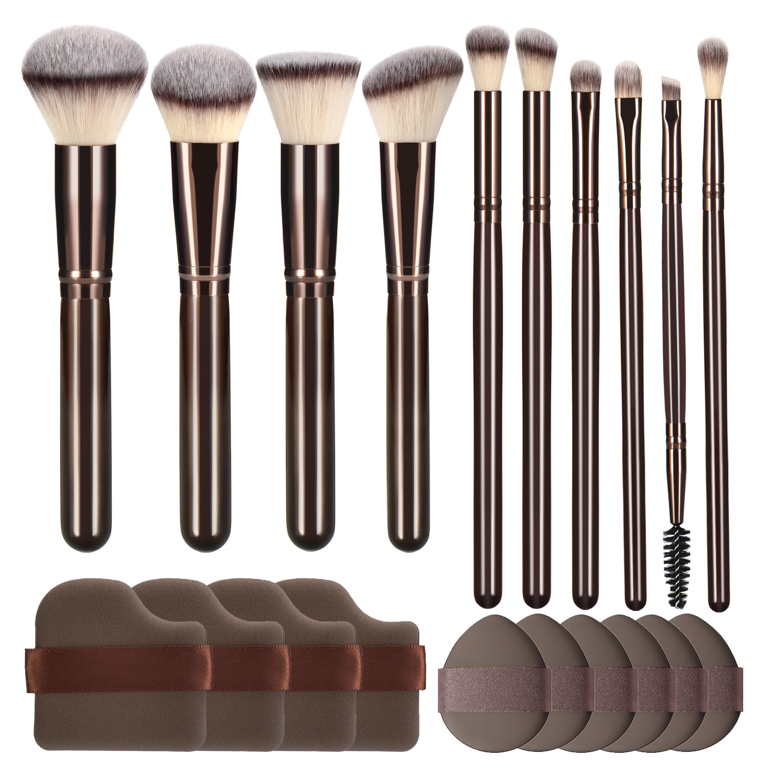 Amazon.com: YJ-Anyue 10 Piece Black brown Makeup Brushes and 10