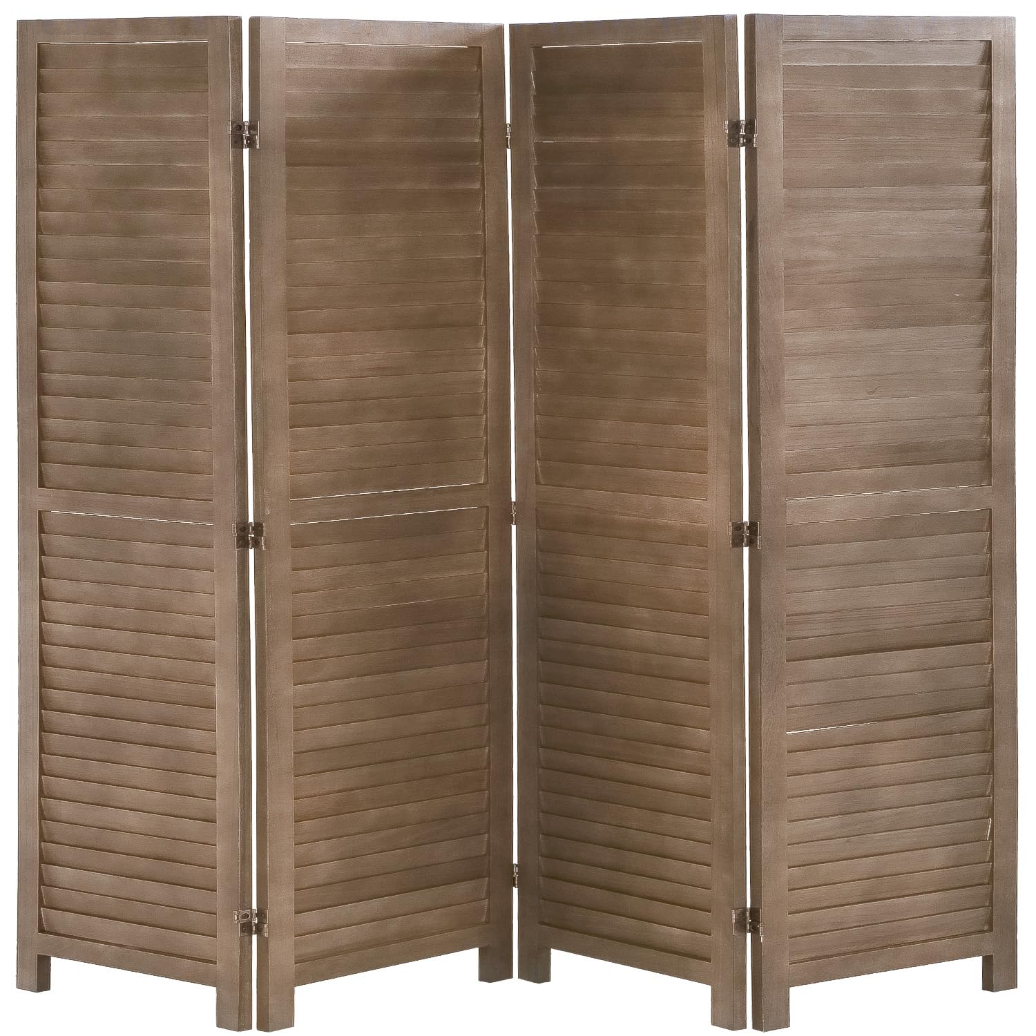 Fake- PayLessHere Room Divider 4 Panel Wood Privacy Screen 5.75 Ft Indoor Folding Portable Partition Screen for Bedroom Office Restaurant,Brown