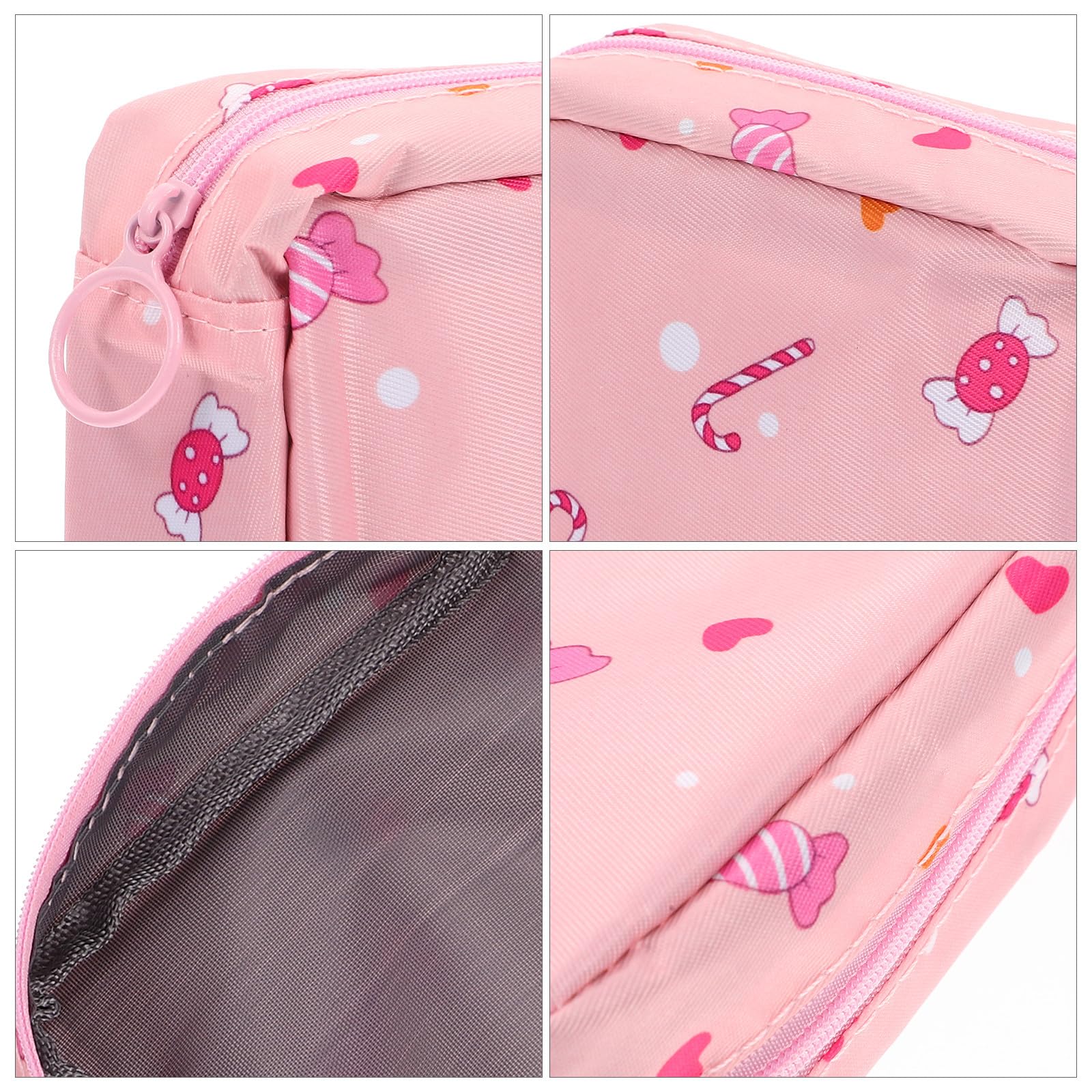 Bolsa de Almacenamiento para Higiene Menstrual Grande de Poliéster Rosa | Portátil y Multifunción, Uso Escolar y Exterior, Estilo Chic y Bonito para Chicas