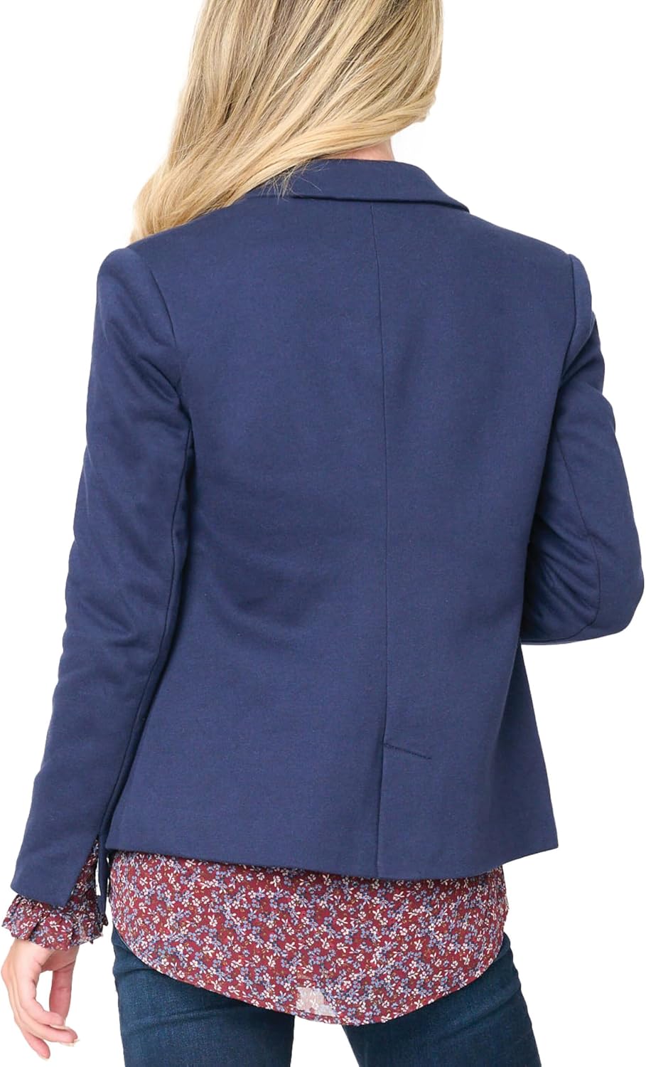 GIBSONLOOK Womens Dress Jacket Double Breasted Blazer, Casual Work Wear for Women, Fitted Blazer Jacket Open Front Long Sleeve Work Office Suit Jacket, Navy Blue Size XXS