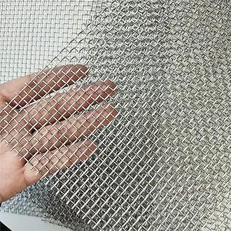 Stainless Steel Mesh 5Mesh with 1MM Wire Dia,4Pack 12x8inch(305x203mm) Hard and Heat Resisting Screen Sturdy Metal Mesh Sheets for DIY Projects,Aire Vent,Cage,Garden,Covered,BBQ Net