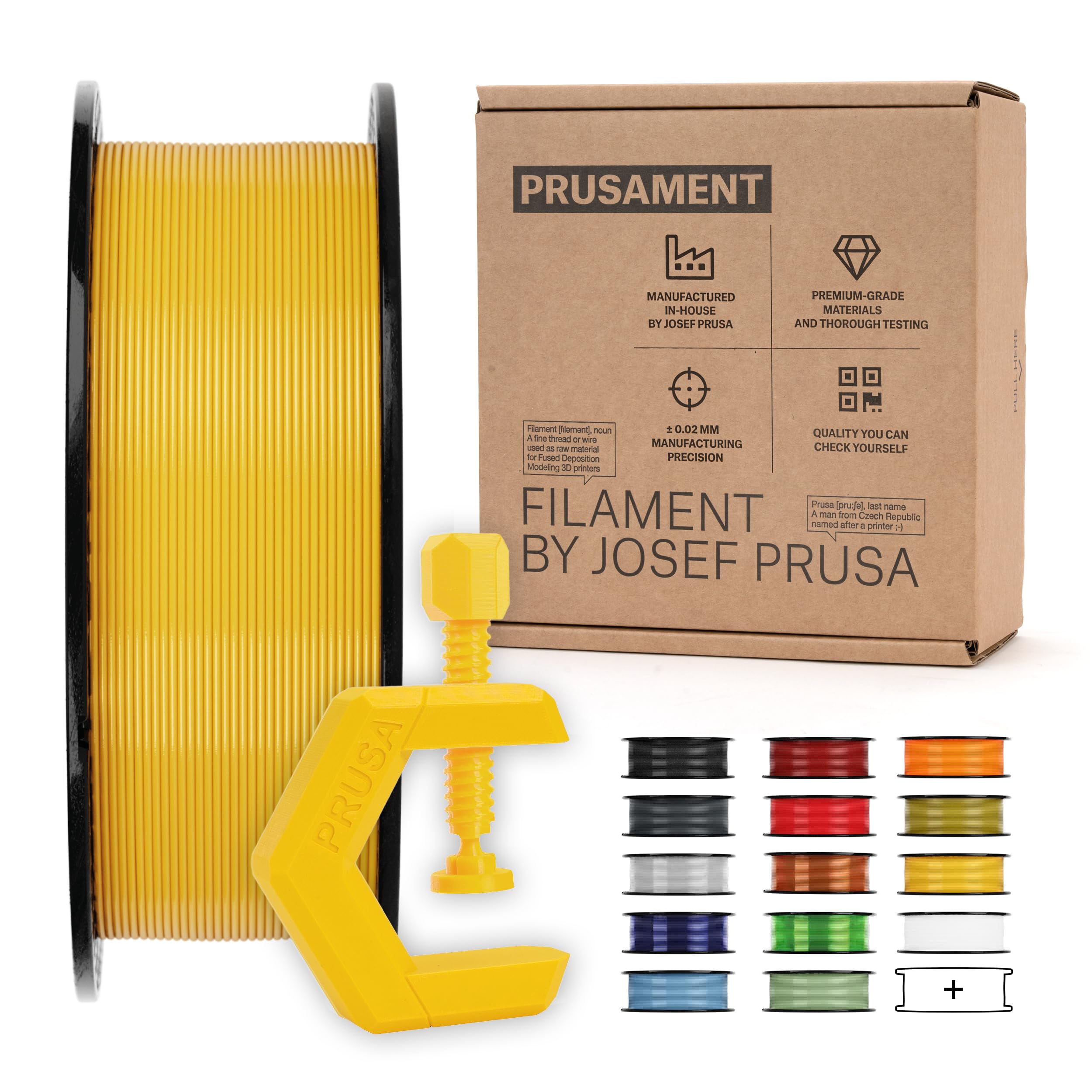 Prusament PETG Mango Yellow 1kg Filament 1.75mm 1kg Spool (2.2 lbs), Diameter Tolerance +/- 0.02mm