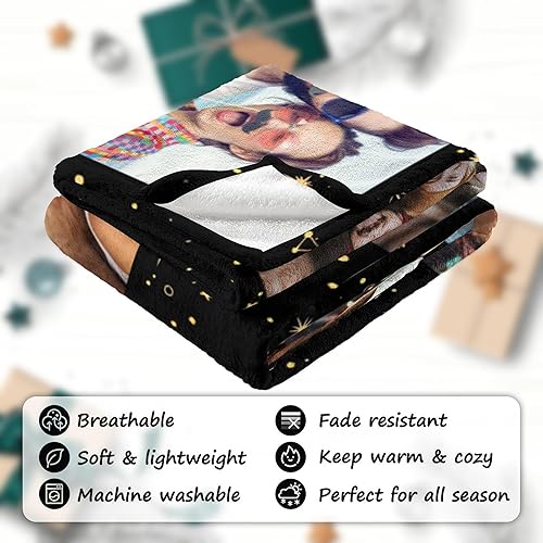 Miniatura 4 de Qillnyy Manta de fotos personalizada para parejas, regalos conmemorativos personalizados con texto en inglés "I Love You", regalos personalizados