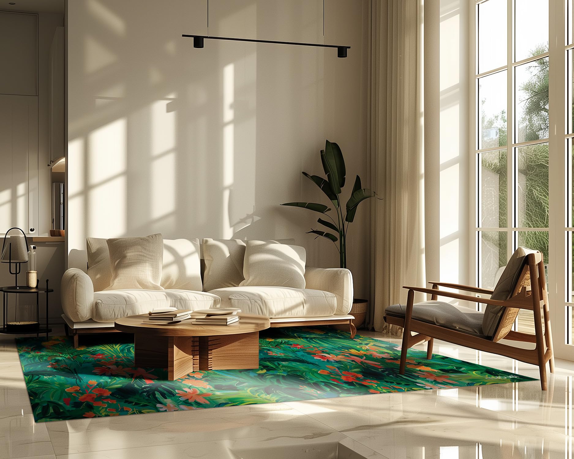 Tapis en Vinyle - Modèle Polynésie 120x180 cm - Différentes Tailles, 25 Tailles Disponibles - Grands Tapis en PVC - Tapis de Cuisine, Coureuret de Salon