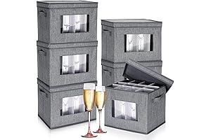 Uiifan Glassware Storage Box with Dividers - Optimal Protection for Your Stemware