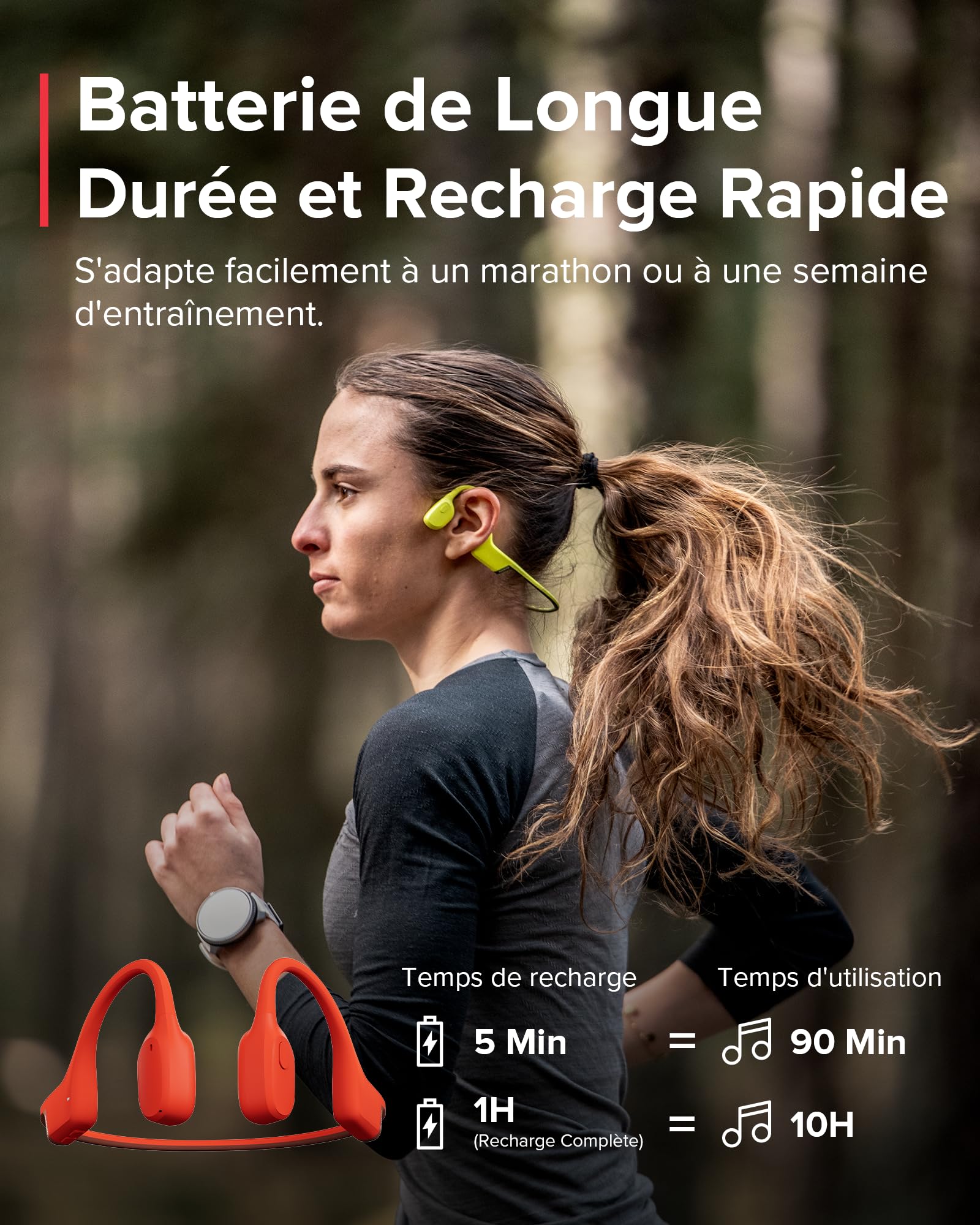 SUUNTO Sonic Casque à Conduction Osseuse sans Fil, Écouteurs Sport Confort à Oreilles Libres, Bluetooth 5.2, Qualité Sonore Supérieure, IP55 Étanche, 10H d'Autonomie, Idéal pour Running Course Vélo