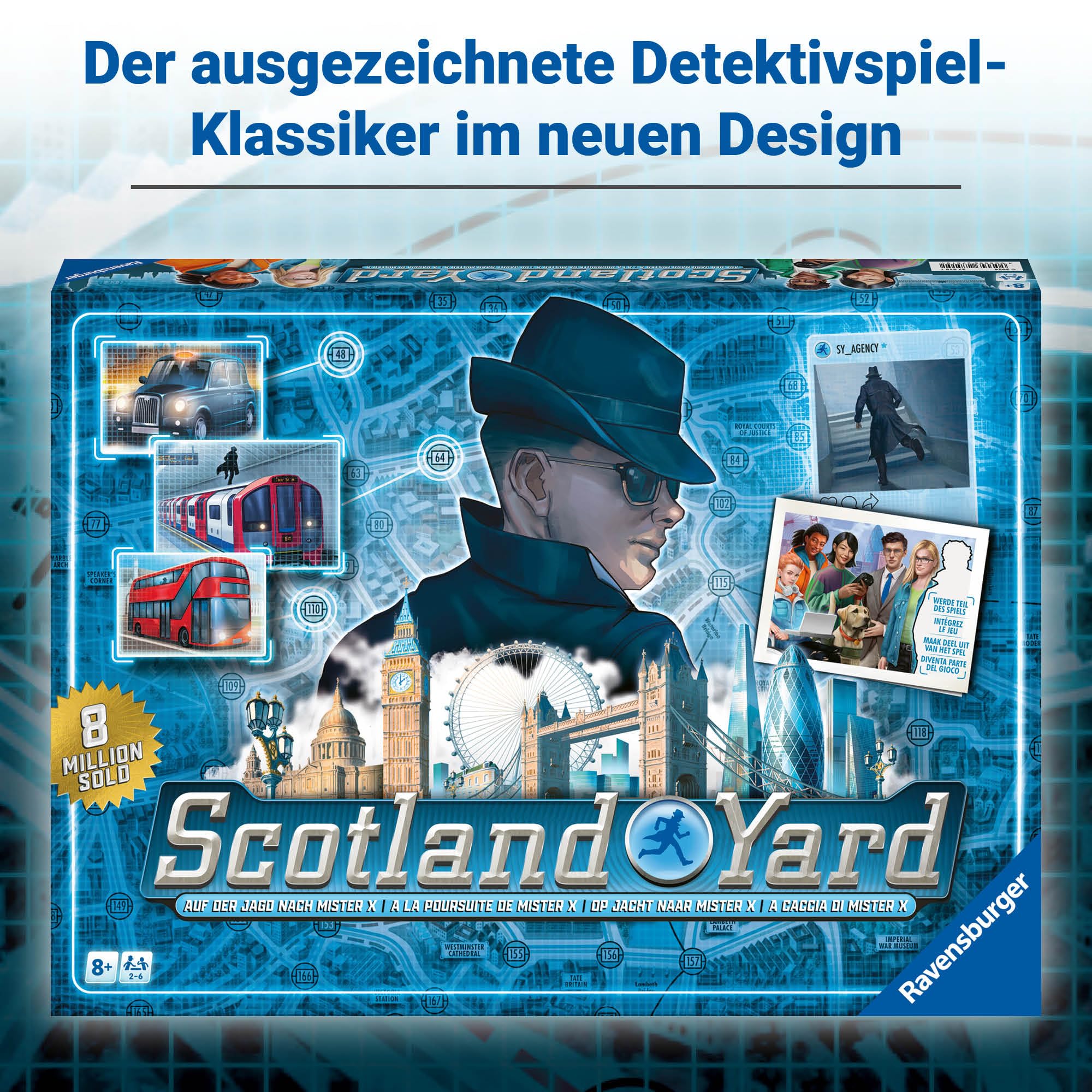 Ravensburger Gesellschaftsspiel 27515 - Scotland Yard - Familienspiel, Brettspiel für Kinder und Erwachsene, Spiel des Jahres, für 2-6 Spieler, ab 8 Jahre